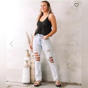 High waisted relaxed boyfriend jeans from buckle